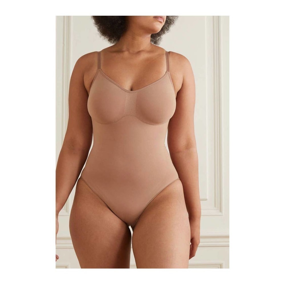 Skims Sculpting Snaps Bodysuit Adjustable straps Tan Women's Size L/XL NWOT - Picture 2 of 10